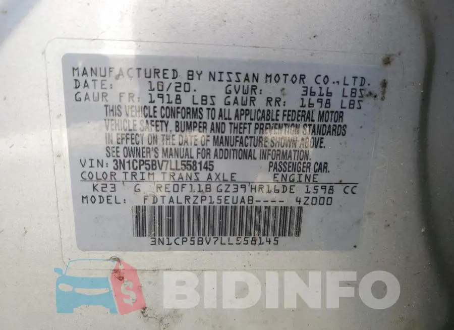 3N1CP5BV7LL558145 Photo# 13