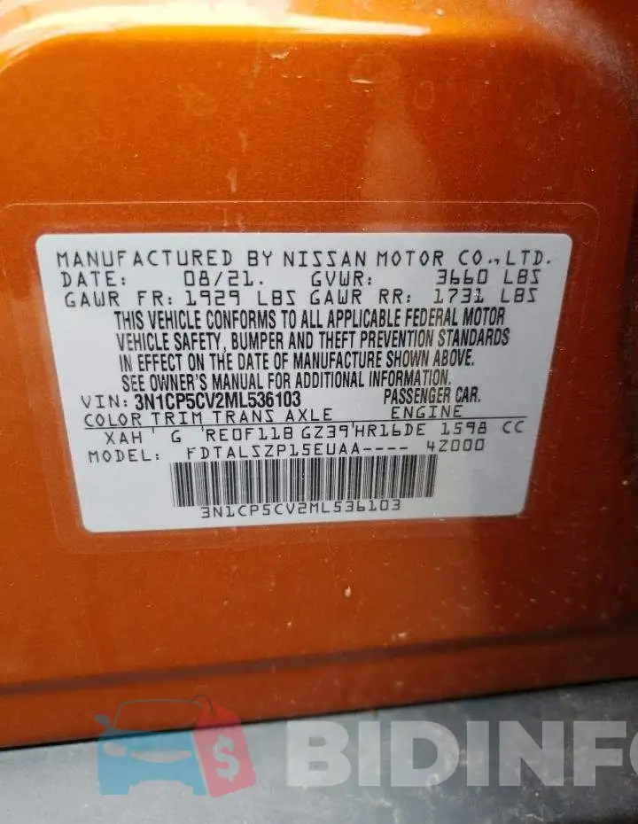 3N1CP5CV2ML536103 Photo# 12