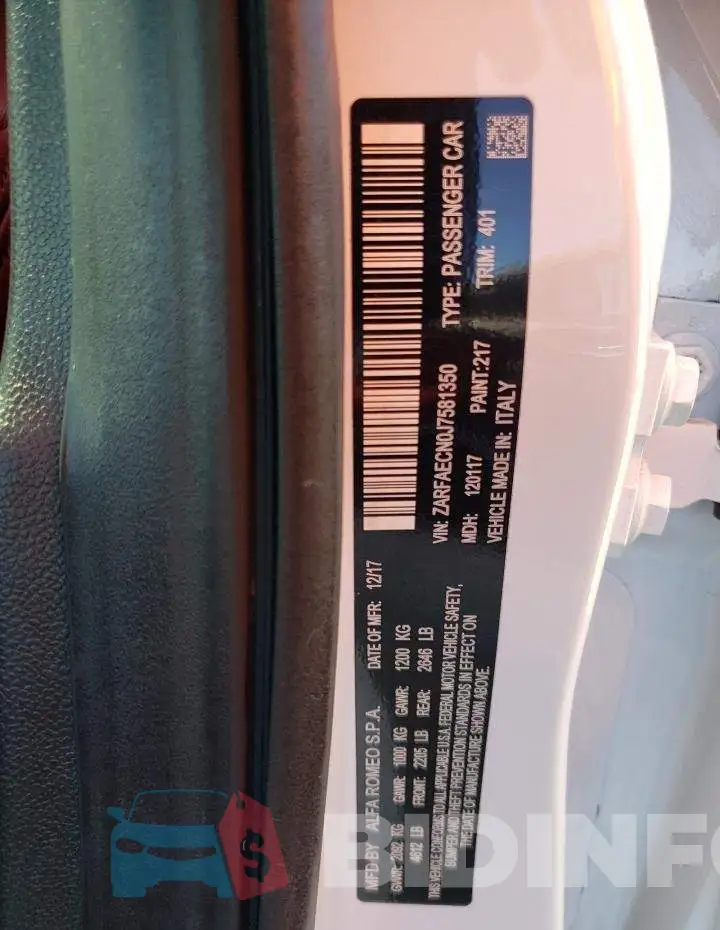 ZARFAECN0J7581350 Photo# 12