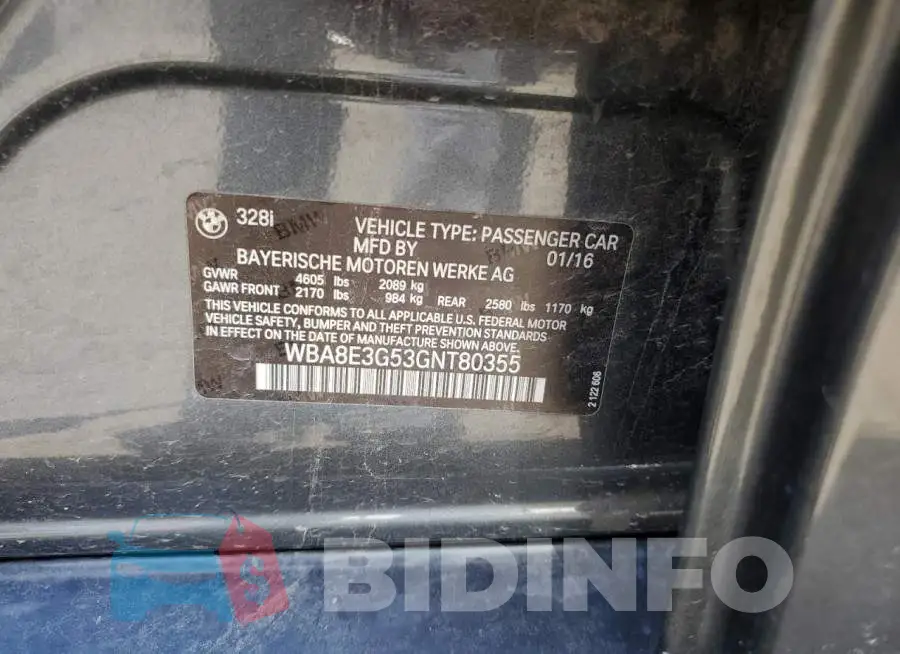 WBA8E3G53GNT80355 Photo# 12