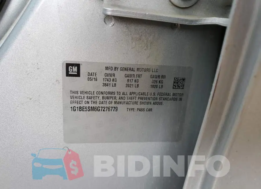 1G1BE5SM6G7276779 Photo# 12
