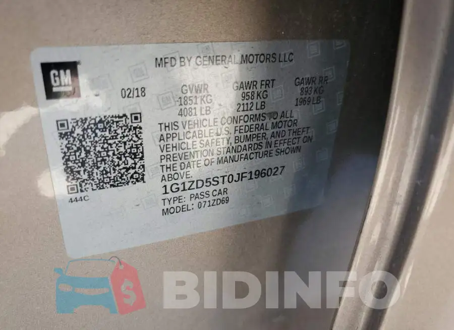 1G1ZD5ST0JF196027 Photo# 12