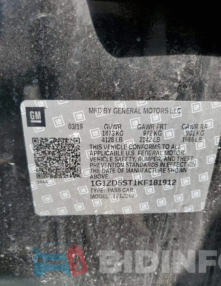 1G1ZD5ST1KF181912 Photo# 12