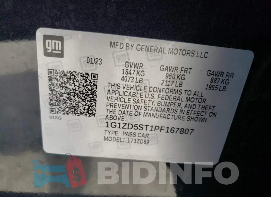 1G1ZD5ST1PF167807 Photo# 13