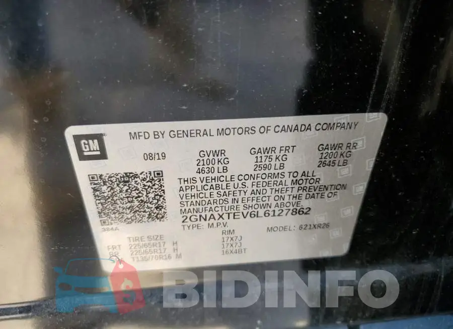 2GNAXTEV6L6127862 Photo# 13