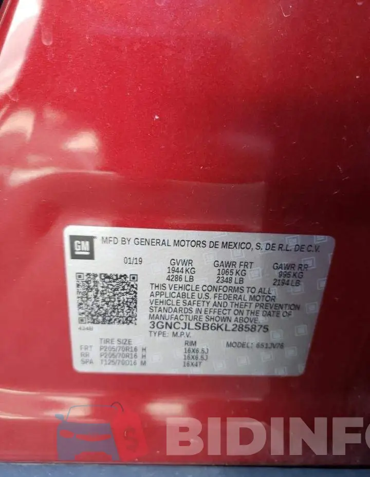 3GNCJLSB6KL285875 Photo# 13