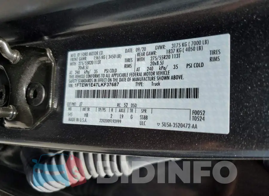 1FTEW1E47LKF37687 Photo# 12