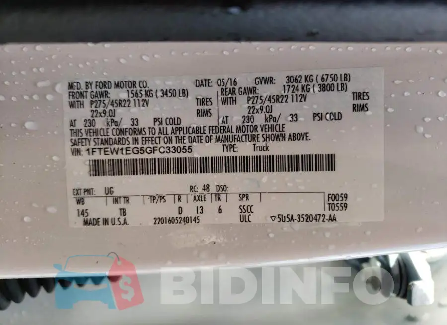 1FTEW1EG5GFC33055 Photo# 12