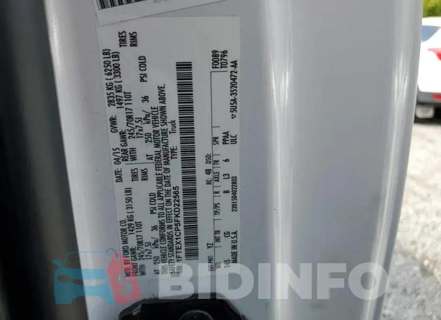 1FTEX1CP5FKD22565 Photo# 12