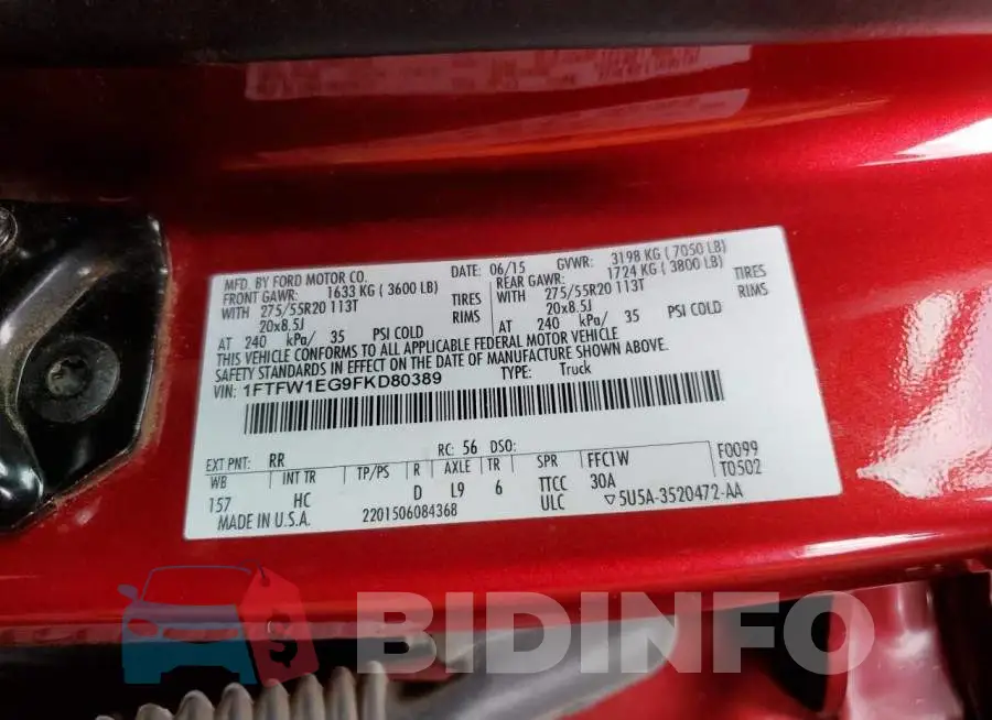 1FTFW1EG9FKD80389 Photo# 12