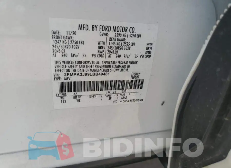 2FMPK3J99LBB49481 Photo# 13