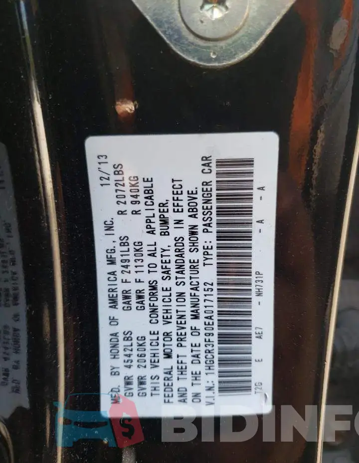 1HGCR3F90EA017152 Photo# 12