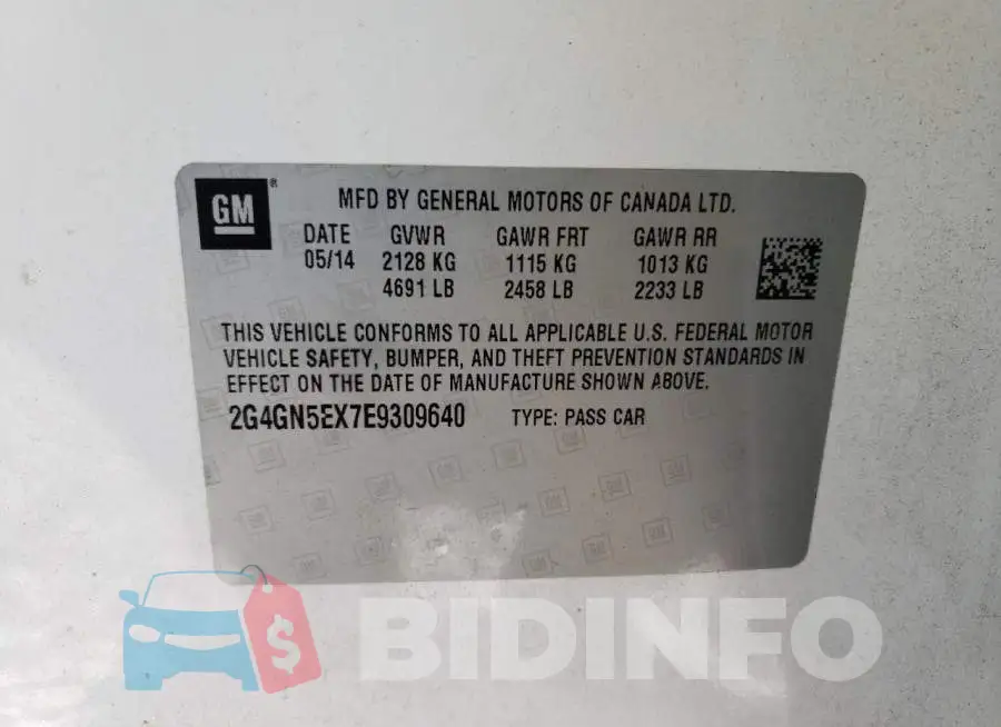 2G4GN5EX7E9309640 Photo# 12