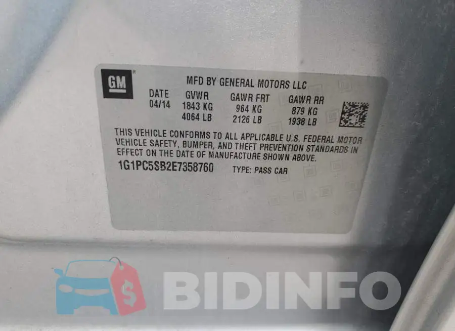 1G1PC5SB2E7358760 Photo# 12