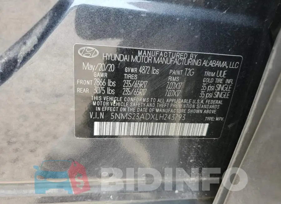 5NMS23ADXLH243793 Photo# 12