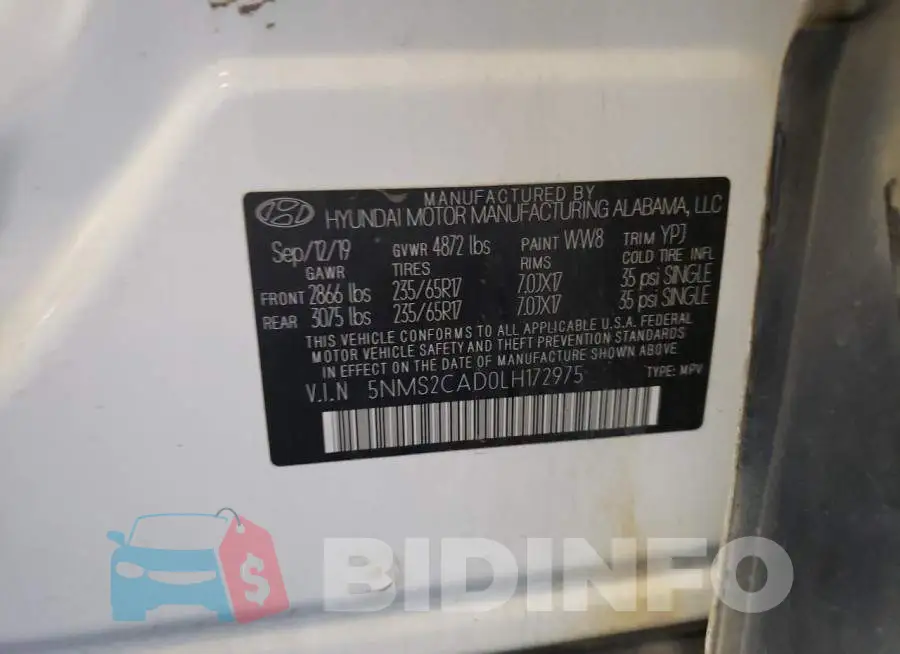 5NMS2CAD0LH172975 Photo# 13