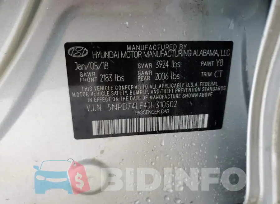 5NPD74LF4JH310502 Photo# 13