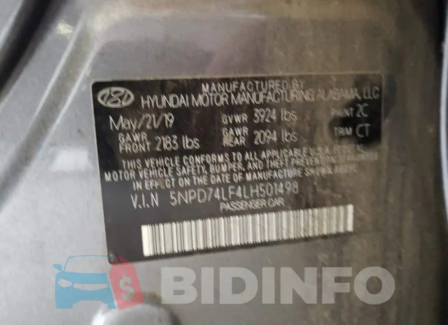 5NPD74LF4LH501498 Photo# 13
