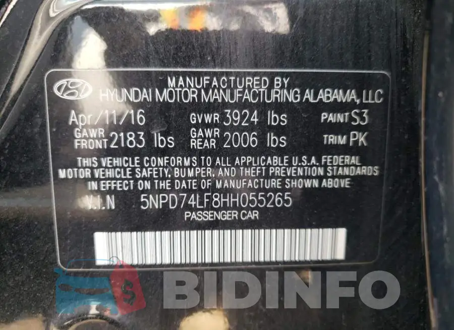 5NPD74LF8HH055265 Photo# 12