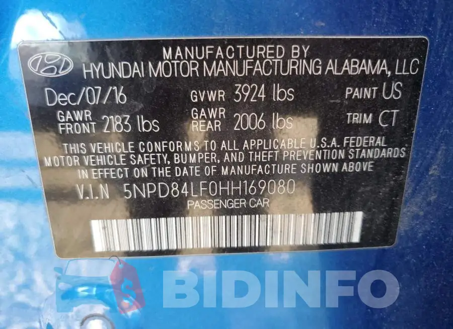 5NPD84LF0HH169080 Photo# 12