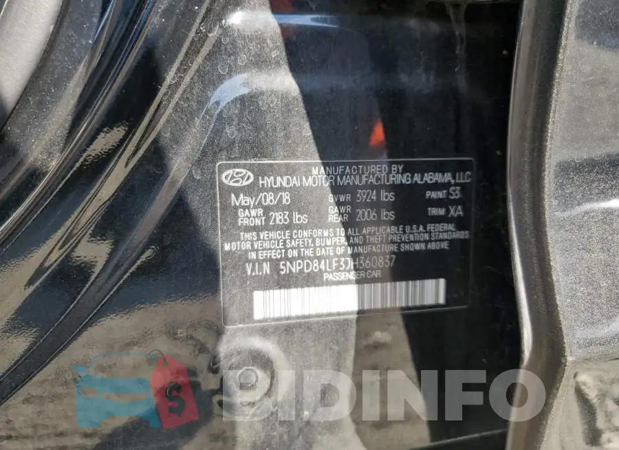 5NPD84LF3JH360837 Photo# 12
