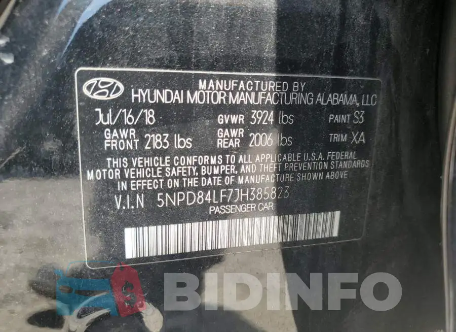5NPD84LF7JH385823 Photo# 12