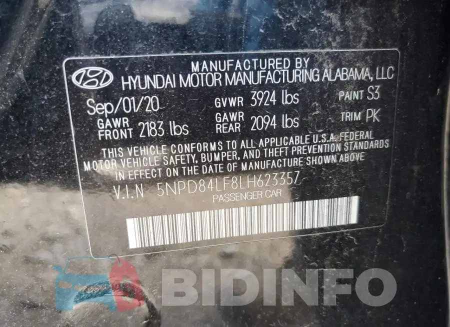 5NPD84LF8LH623357 Photo# 12