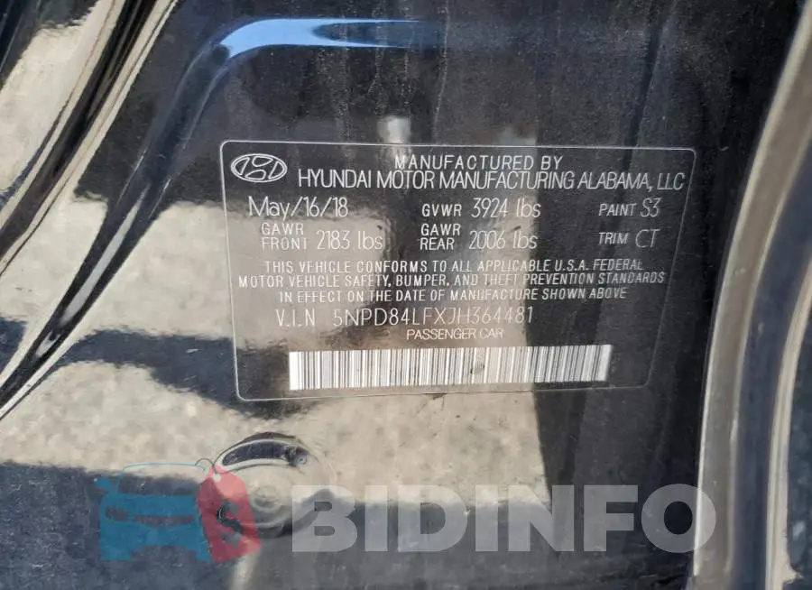 5NPD84LFXJH364481 Photo# 10