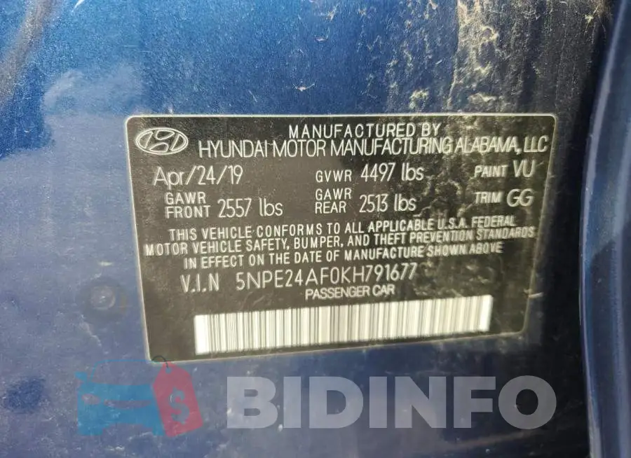 5NPE24AF0KH791677 Photo# 12