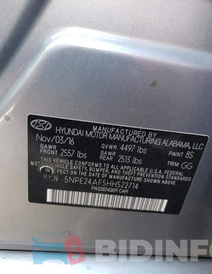 5NPE24AF5HH522714 Photo# 12