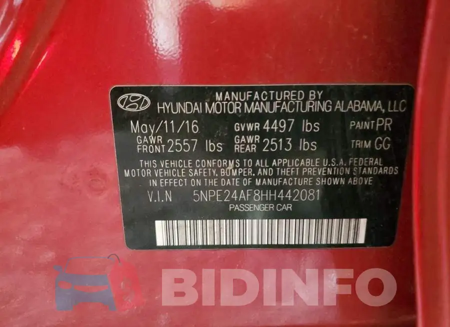 5NPE24AF8HH442081 Photo# 13