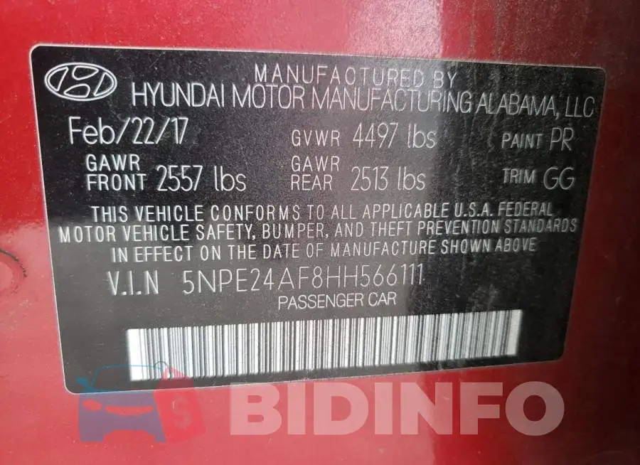 5NPE24AF8HH566111 Photo# 12