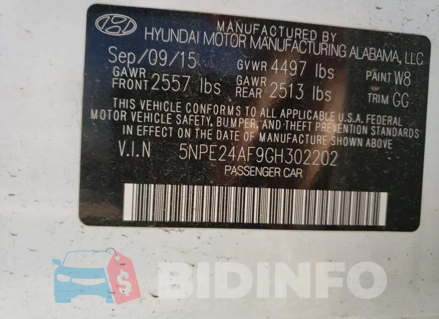 5NPE24AF9GH302202 Photo# 12