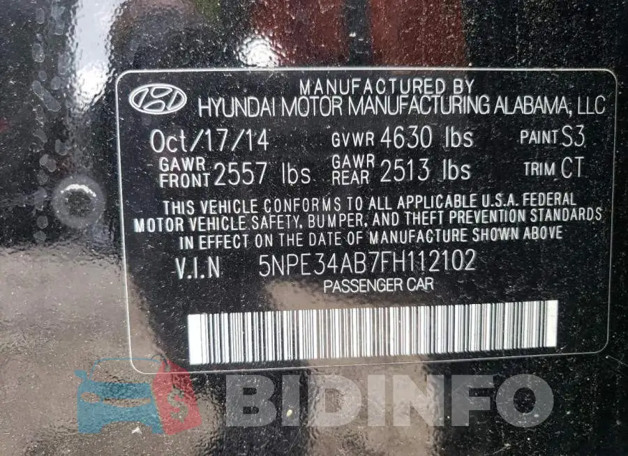 5NPE34AB7FH112102 Photo# 12