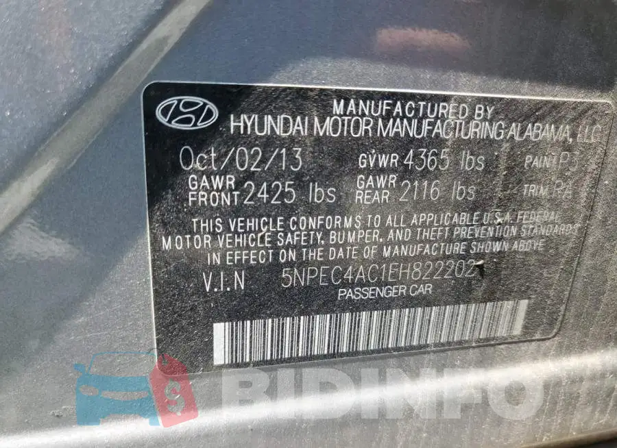5NPEC4AC1EH822202 Photo# 12