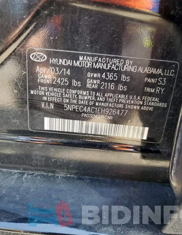 5NPEC4AC1EH926477 Photo# 12