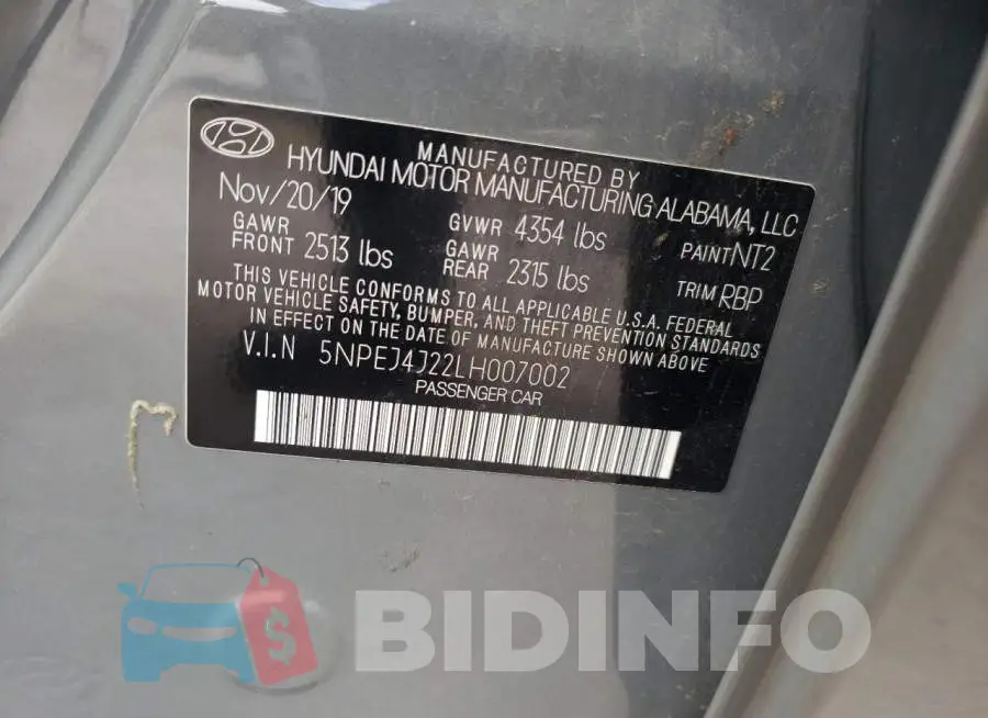 5NPEJ4J22LH007002 Photo# 13