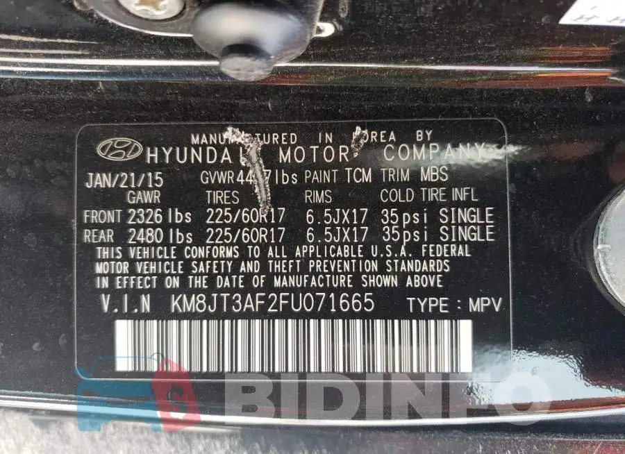 KM8JT3AF2FU071665 Photo# 12