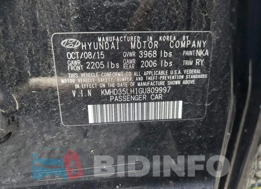 KMHD35LH1GU309997 Photo# 12