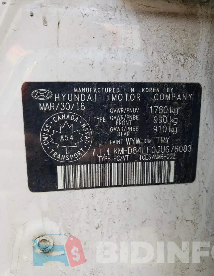 KMHD84LF0JU676083 Photo# 12