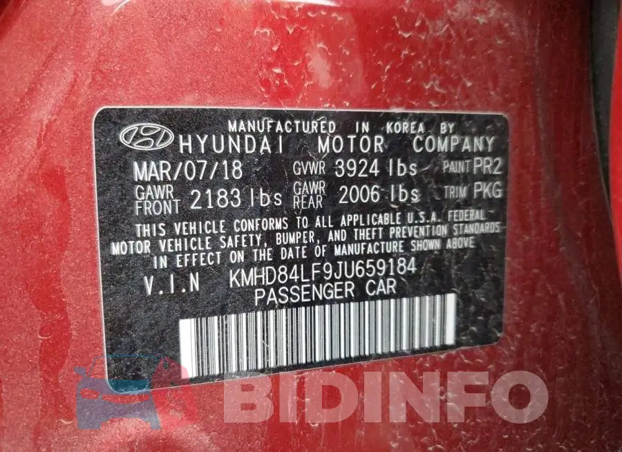 KMHD84LF9JU659184 Photo# 12