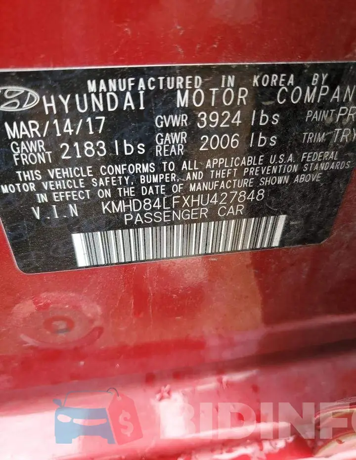 KMHD84LFXHU427848 Photo# 12