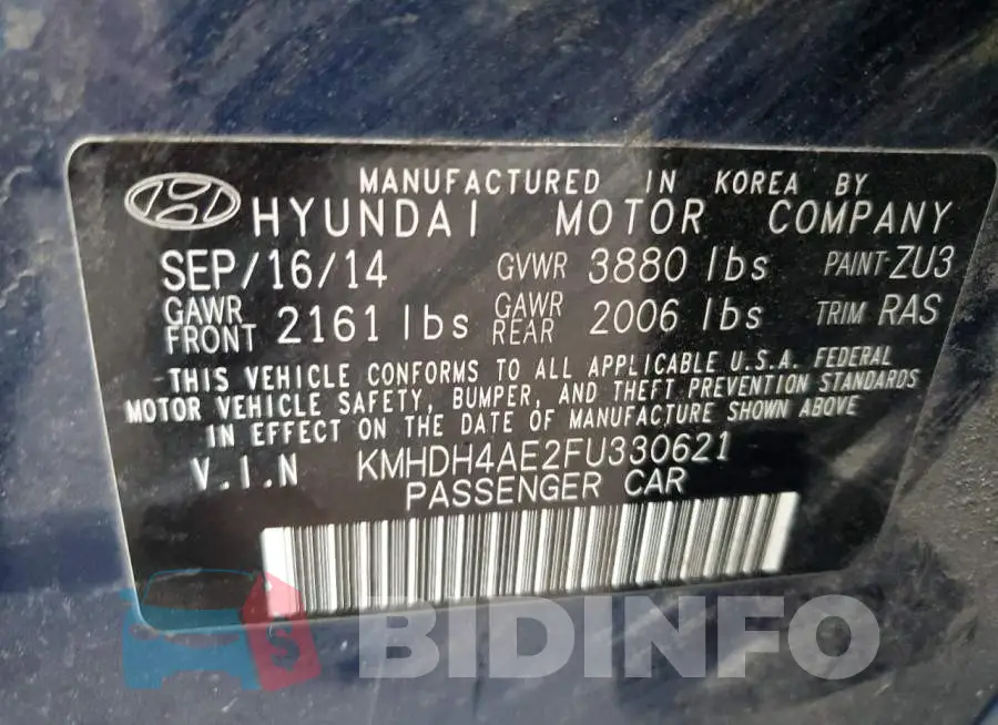 KMHDH4AE2FU330621 Photo# 12