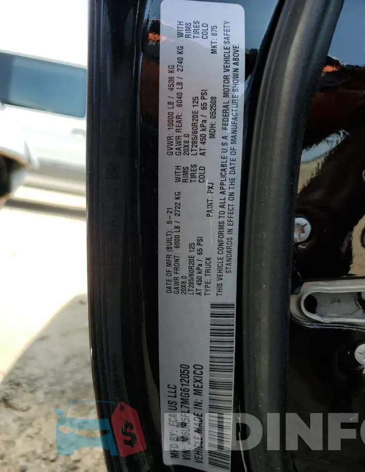 3C6UR5FL7MG612050 Photo# 12