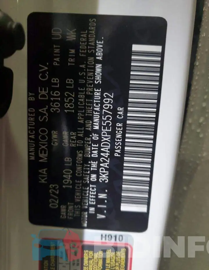 3KPA24ADXPE557992 Photo# 12