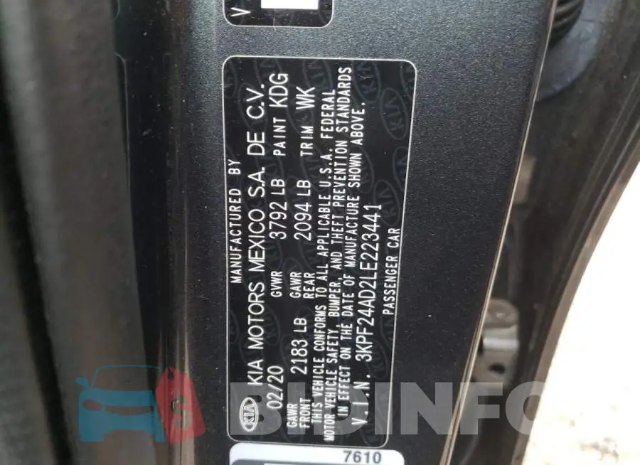 3KPF24AD2LE223441 Photo# 12