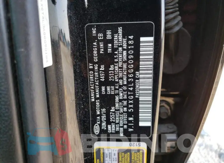 5XXGT4L36GG090184 Photo# 13