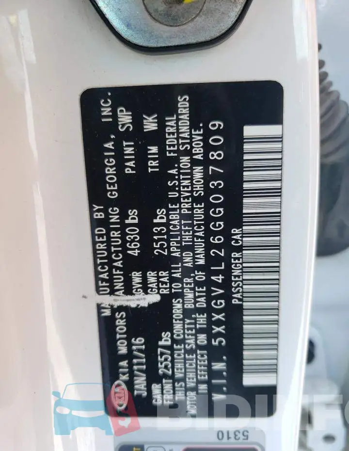 5XXGV4L26GG037809 Photo# 12