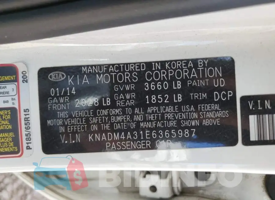 KNADM4A31E6365987 Photo# 12