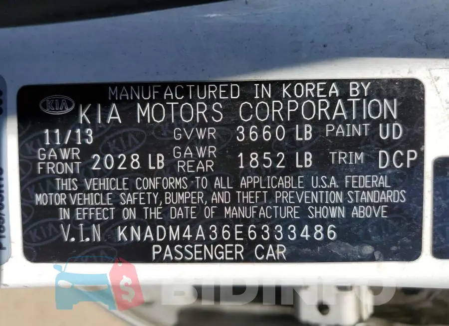 KNADM4A36E6333486 Photo# 12